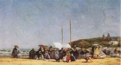 The Beach at Trouville, Eugene Boudin